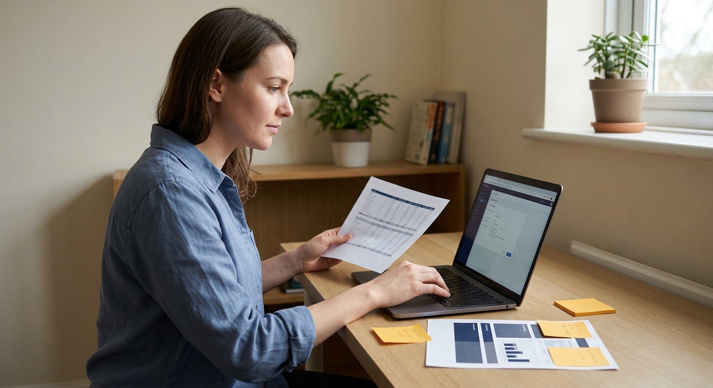 A person at a desk entering an access key into software on a laptop.